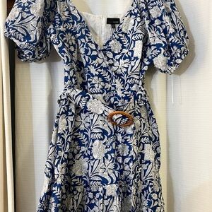 Floral Puff Sleeve Cotton Dress